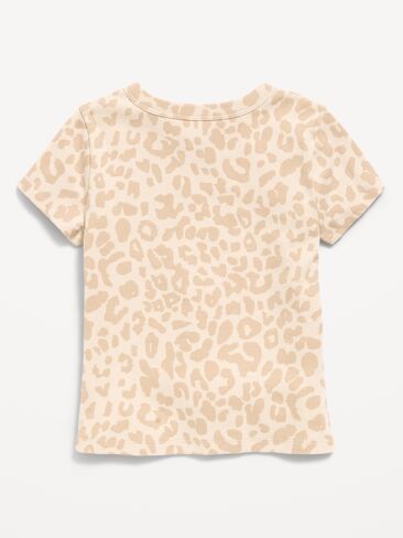 Old Navy Fitted Short-Sleeve T-Shirt for Girls - Leopard in Kuwait
