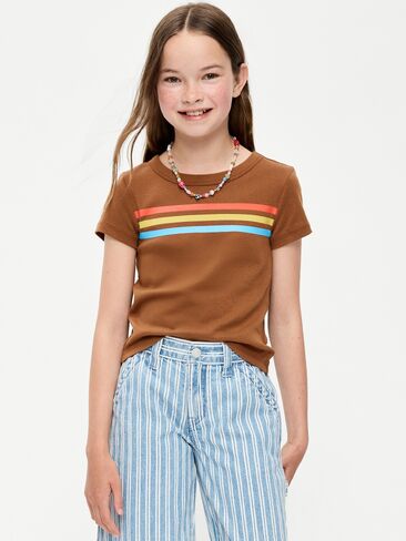 Old Navy Fitted Short-Sleeve T-Shirt for Girls - Horsing Around in Kuwait