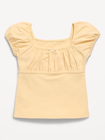 Old Navy Puff-Sleeve Top for Girls - Butter Yellow in Kuwait