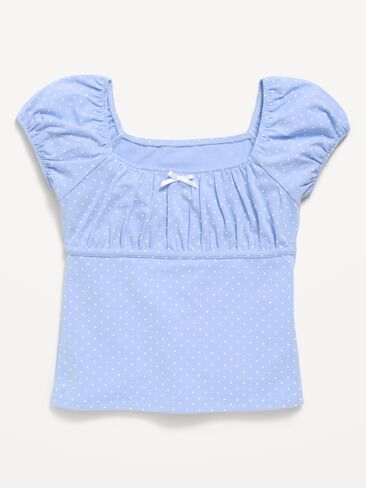 Old Navy Puff-Sleeve Top for Girls - Periwinkle Dots in Kuwait