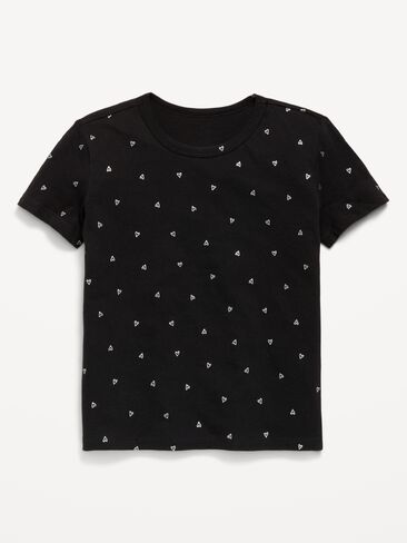 Old Navy Softest Printed Short-Sleeve T-Shirt for Girls - Black Hearts in Kuwait