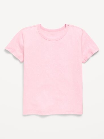 تيشيرت مطبوع بأكمام قصيرة للبنات من Old Navy Softest - زهور بينك in Kuwait