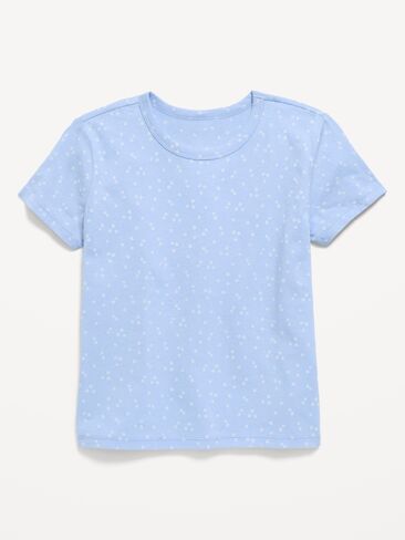 Old Navy Softest Printed Short-Sleeve T-Shirt for Girls - Blue Floral in Kuwait