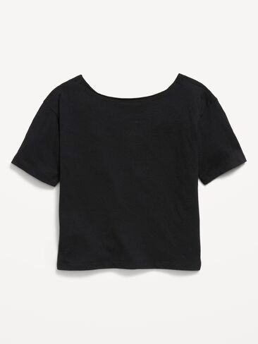 Old Navy Off-Shoulder Graphic T-Shirt for Girls - Black Jack in Kuwait