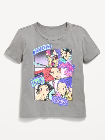 تيشيرت برسومات Old Navy KPop Demon Hunters™ للبنات - رمادي تارماك in Kuwait