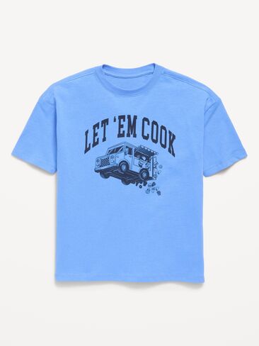 Old Navy Oversized Short-Sleeve Graphic T-Shirt for Boys - Cloisonne in Kuwait