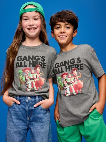 تيشيرت برسوم محايدة للجنسين من Old Navy x Pixar Toy Story للأطفال - رمادي in Kuwait
