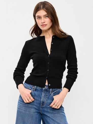 سترة صوفية قصيرة بياقة دائرية من Old Navy SoSoft - بلاك جاك in Kuwait