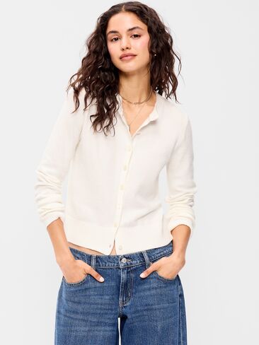 سترة صوفية قصيرة بياقة دائرية من Old Navy SoSoft - ملح البحر in Kuwait