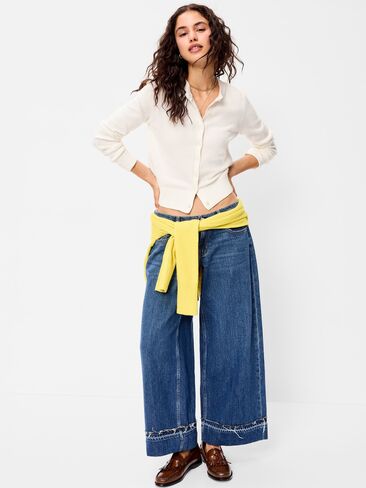 سترة صوفية قصيرة بياقة دائرية من Old Navy SoSoft - ملح البحر in Kuwait