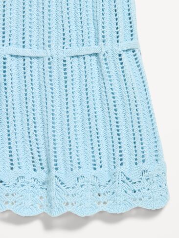 قميص بدون أكمام من قطن Pointelle Peplum من Old Navy Seaside - أزرق هادئ in Kuwait