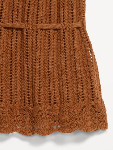 Old Navy Seaside Cotton Pointelle Peplum Tank Top - Redwood Burl in Kuwait