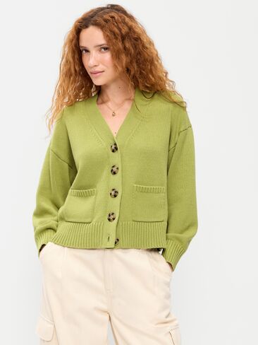 Old Navy Seaside Cotton V-Neck Cardigan Sweater - Wasabi in Kuwait