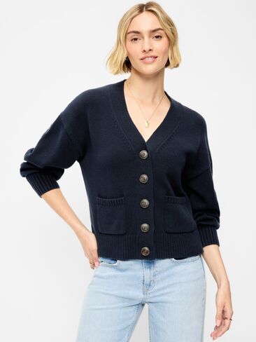Old Navy Seaside Cotton V-Neck Cardigan Sweater - In the Navy in Kuwait