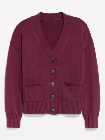 Old Navy Seaside Cotton V-Neck Cardigan Sweater - Red Lacquer in Kuwait