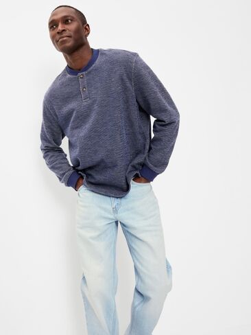 تي شيرت Old Navy Workwear Fleece Henley - الحياة الليلية in Kuwait
