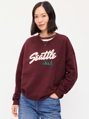 Old Navy SoComfy Oversized Crew-Neck Sweatshirt - Reddy Or Not in Kuwait