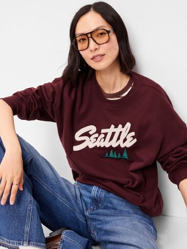 Old Navy SoComfy Oversized Crew-Neck Sweatshirt - Reddy Or Not in Kuwait