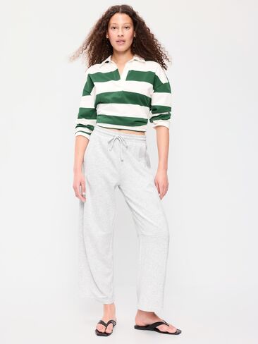 بنطال رياضي SoComfy Barrel متوسط ​​الارتفاع من Old Navy - رمادي فاتح منقط in Kuwait
