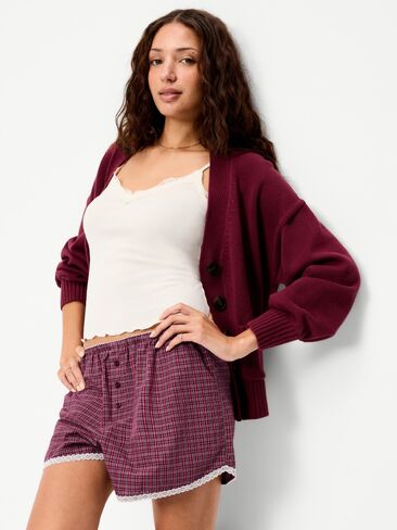 شورت بيجامة بوكسر كلاسيكي من Old Navy - أحمر داكن منقوش in Kuwait
