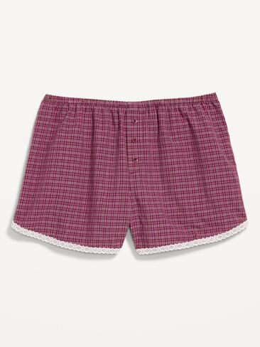 شورت بيجامة بوكسر كلاسيكي من Old Navy - أحمر داكن منقوش in Kuwait