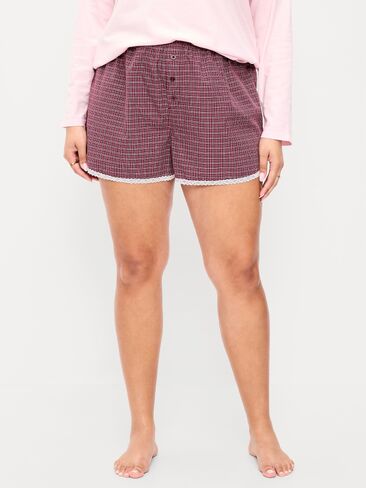 شورت بيجامة بوكسر كلاسيكي من Old Navy - أحمر داكن منقوش in Kuwait