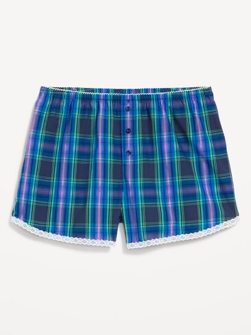 شورت بيجامة بوكسر كلاسيكي من Old Navy - مقاس كبير أزرق منقوش in Kuwait