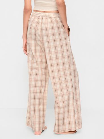 Old Navy Poplin Pajama Pant - Neutral Plaid in Kuwait