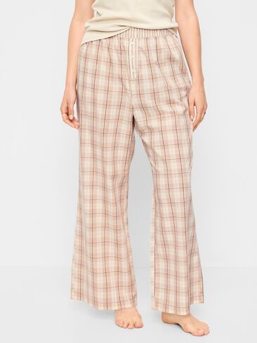 Old Navy Poplin Pajama Pant - Neutral Plaid in Kuwait