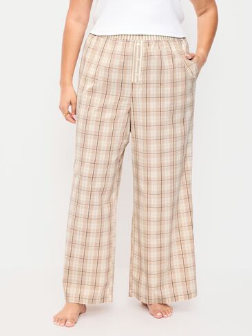 Old Navy Poplin Pajama Pant - Neutral Plaid in Kuwait