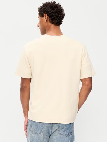 Old Navy Heavyweight Henley T-Shirt - Butter Cream in Kuwait