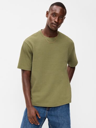 Old Navy Loose Short-Sleeve Textured Waffle T-Shirt - Dill Caper Green in Kuwait
