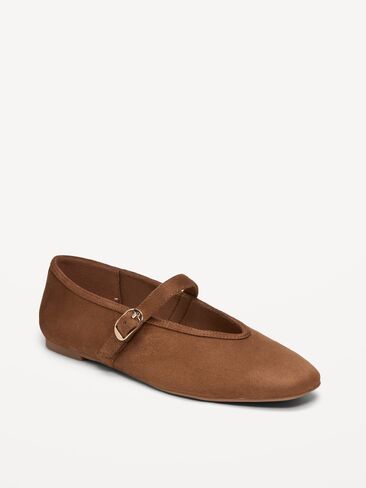 Old Navy Mary Jane Ballet Flats for Women - Chestnut in Kuwait