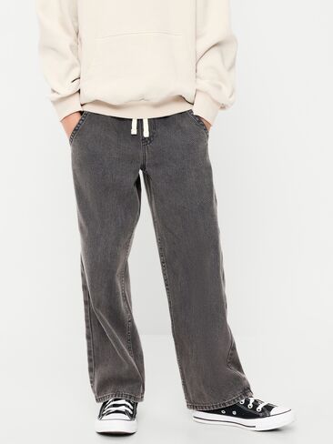 Old Navy Wow Pull-On Baggy Jeans for Boys - Washed Black in Kuwait