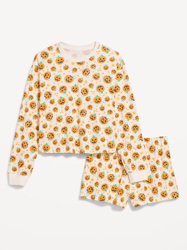 Old Navy Halloween Pajama T-Shirt and Shorts Set for Women - Pumpkins in Kuwait