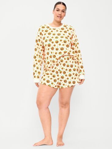 Old Navy Halloween Pajama T-Shirt and Shorts Set for Women - Pumpkins in Kuwait
