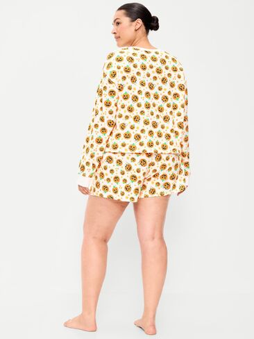 Old Navy Halloween Pajama T-Shirt and Shorts Set for Women - Pumpkins in Kuwait