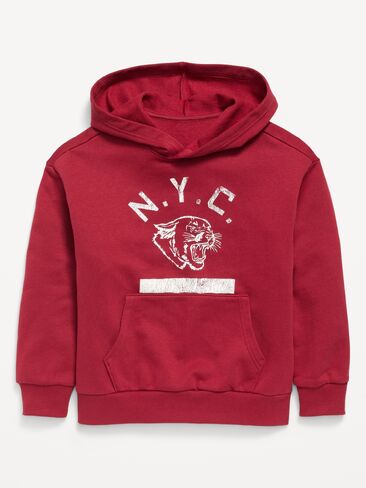 Old Navy Favorite Fleece Oversized Graphic Pullover Hoodie for Boys - Have a Heart Red in Kuwait