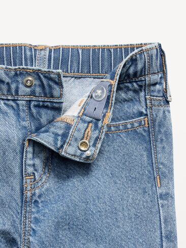 Old Navy High-Waisted Super Baggy Ruffled Wide-Leg Jeans for Girls - Medium Wash in Kuwait