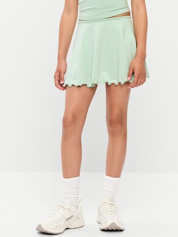 Old Navy High-Waisted StudioSmooth Ruffled Skort for Girls - Soft Aloe in Kuwait