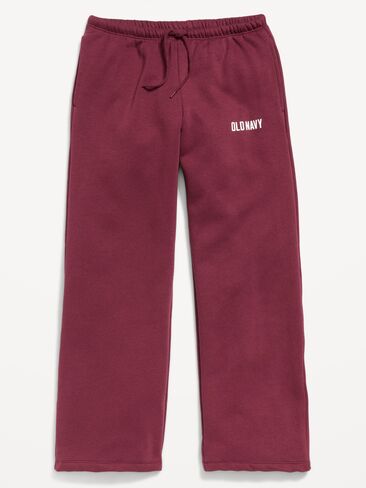 Old Navy High-Waisted Logo Graphic Wide-Leg Sweatpants for Girls - Red Lacquer in Kuwait