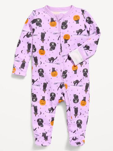 Old Navy 2-Way-Zip Sleep & Play Footed One-Piece for Baby - Scaredy Cat in Kuwait