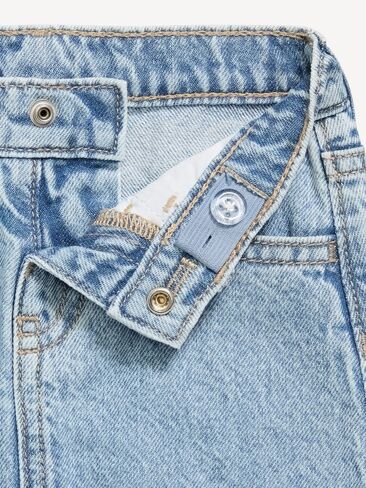 Old Navy High-Waisted Fringed-Hem Jean Skirt for Toddler Girls - Light Wash in Kuwait