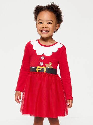Old Navy Long-Sleeve Holiday Tutu Dress for Toddler Girls - Mrs Claus in Kuwait