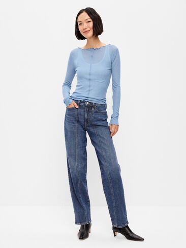 بنطال جينز فضفاض عالي الخصر من Old Navy - إيما لو in Kuwait