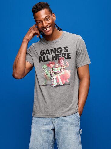 Old Navy Old Navy x Pixar Toy Story Graphic T-Shirt for Adults - Gray in Kuwait