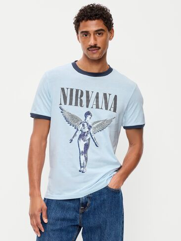Old Navy Nirvana™ Ringer T-Shirt - Pale Blue in Kuwait
