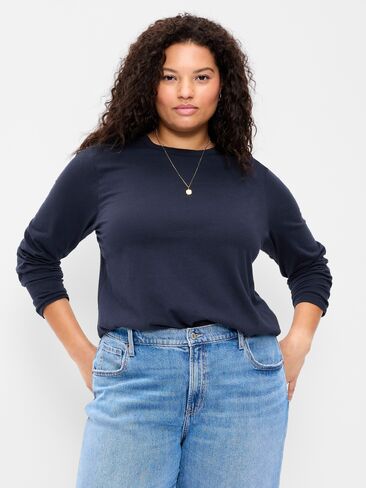 تي شيرت Old Navy EveryWear بأكمام طويلة - باللون البحري in Kuwait
