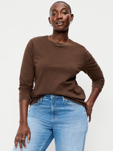 تي شيرت Old Navy EveryWear بأكمام طويلة - ترابي in Kuwait