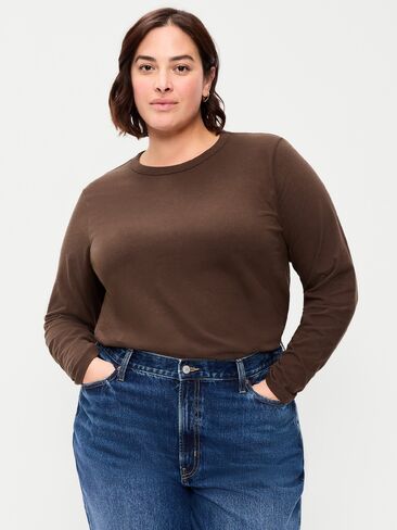 تي شيرت Old Navy EveryWear بأكمام طويلة - ترابي in Kuwait